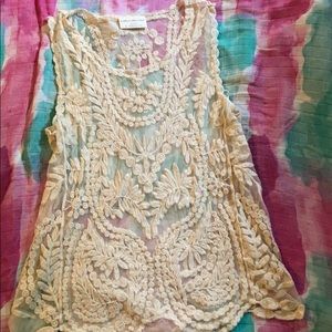 Bobbie brooks crochet mesh tank top NWOT